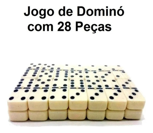 Dominó Jogo Profissional De Osso Estojo Com 28 Peças