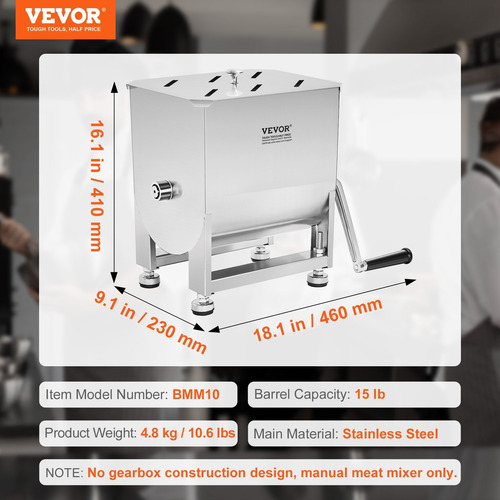 Batidora Mezclador De Carne Molida, Embutidos 7kg Manual
