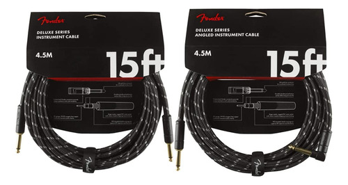 Fender Cable Instrumento Serie Deluxe Recto Tweed Negro 15