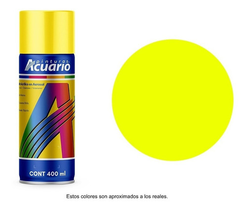 Pintura En Aerosol Acuario Color Amarillo Fluorescente 400ml