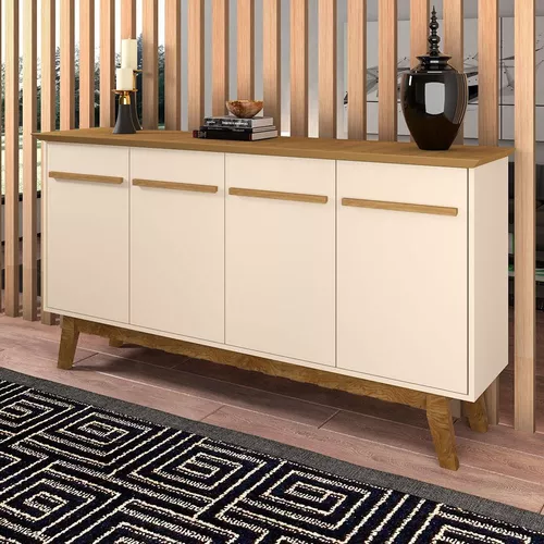 Buffet Jasper 184 cm - Off White Fosco c/ Dourado - Homedock em