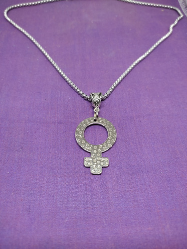 Collar Dije De Venus C/cadena Acero 50cms Plateado