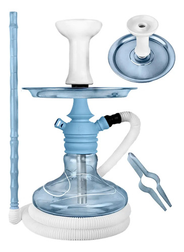 Narguile Completo Kit Hookah Monster Barato Azul Bebê Claro