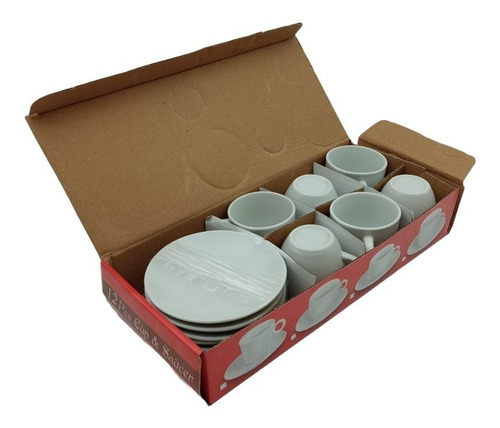 Imagen 2 de 5 de Juego De Tazas Para Café Con Pocillos 12 Piezas 70 Ml