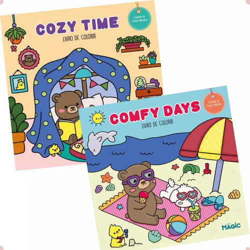 Kit 2 Livros Colorir Tipo Bobbie Goods Cozy Times/comfy Days 48pg Touch Pintura