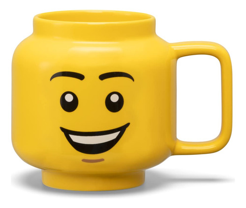 Habitación Copenhague Lego Ceramic Mug, Happy Boy Face, Gran