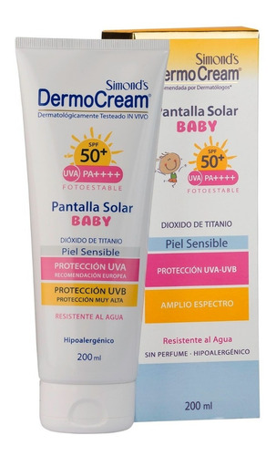 Protector Solar Dermocream Spf50+baby  Piel Sensible 200ml