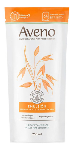  Aveno Emulsión Emoliente Recarga Ecológica X250ml