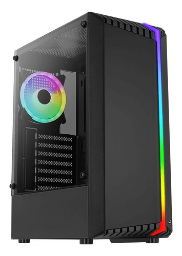 Gabinete Chasis Gamer Aerocool Bionic Fan Y Tira Rgb Vidrio