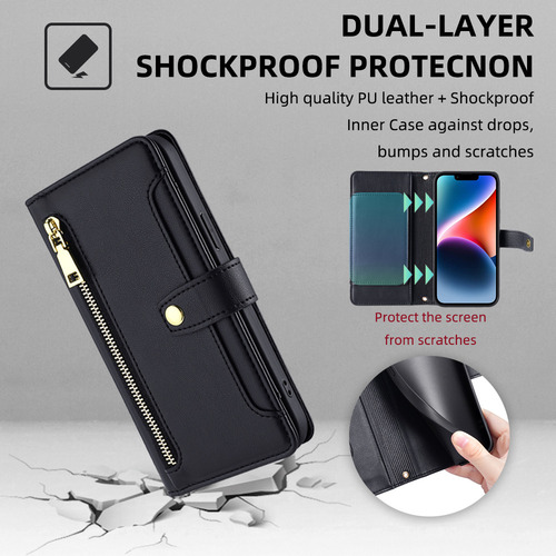 Funda De Cuero Para iPhone Carcasa De Bolsa Con 2 Correa