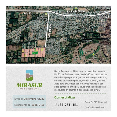Imagen 7 de 13 de Venta De Lote 360m2 Subdivisible En Plottier - Mirasur