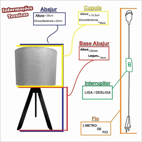 Luminaria Abajur Decoração Para Rack Sala Quarto