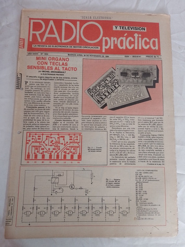 Revista Radio Practica 1834 Mini Organo Con Teclas Sensibles