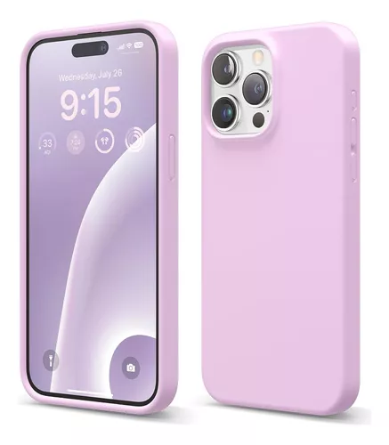 Funda iPhone 15 Pro Max De Silicona Reforzada Lila Claro