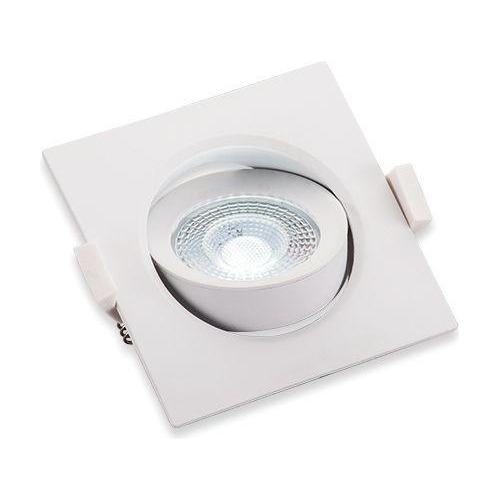 Spot Led Quadrado Embutir Branco 5w Luz Amarela 3000k