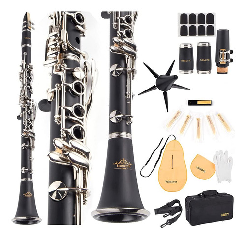 Clarinete Yanason B Flat 17 Key Con 2 Barriles, Estuche...