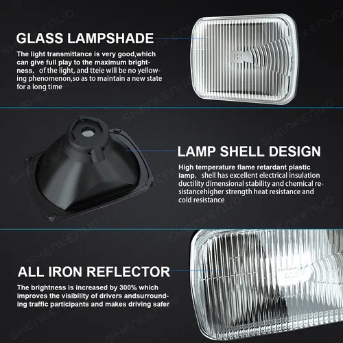 Carcasa De Faro Cuadrada De 7 Pulgadas, - 9003/h4 Led Faros