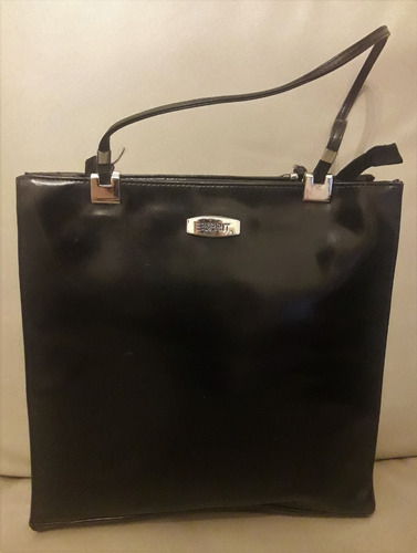 Cartera Grande Bolso Esprit Ecocuer Brillante Negro Imp.us 