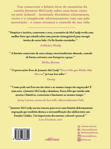 Estou Feliz Que Minha Mãe Morreu, De Mccurdy, Jennette. Editora Nversos, Capa Mole Em Português