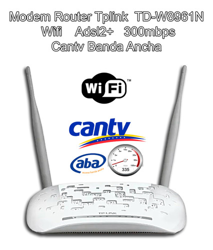 Modem Router Tplink Wifi Aba Cantv Banda Ancha 300mb Adsl2+ 