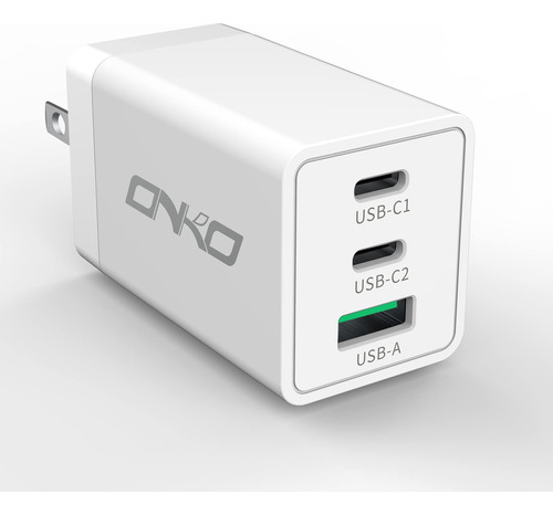 Usb C Wall Charger, Onko 67w 3 Port Gan Pd & Qc Adaptador Us