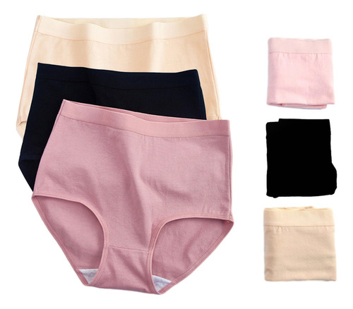 Y 6 Pcs Calzoncillos De Algodón De Talla Grande Para Mujer