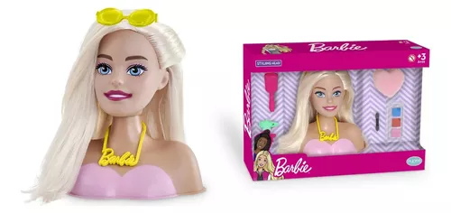 Busto Da Barbie Styling Head Faces Com Cartela De Maquiagem