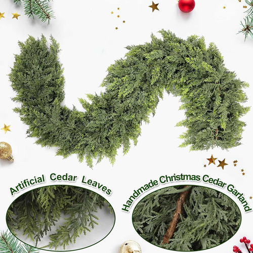 R 1 Guirnalda De Cedro Navideño De 5.9 Pies, Color Verde Art