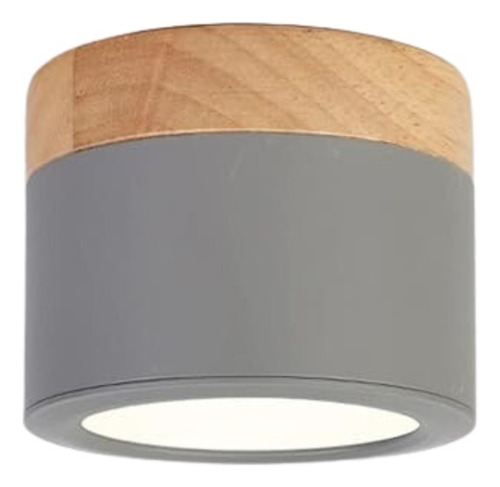 Panel Led Deco Sobrepuesto Madera 6w Gris 