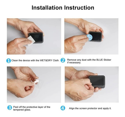 Imagen 4 de 9 de Protector Vidrio Templado De Lente Y Pantallas Gopro Hero 10
