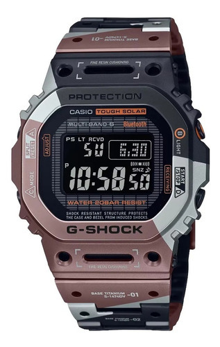 Reloj Casio G-shock Protection Gmw-b5000tvb-1 Hombre Color de la correa Café/Negro/Gris Color del bisel Café/Negro/Gris Color del fondo Negro