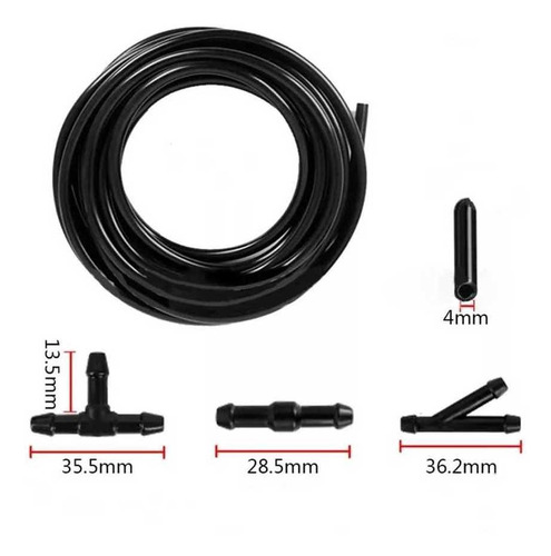 Kit Mangueira 3m Esguicho Limpador Parabrisa + Conexão T Y I
