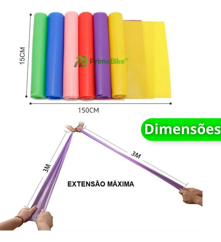 Kit 3 Faixas Elasticas Thera Band Fisioterapia Exercício