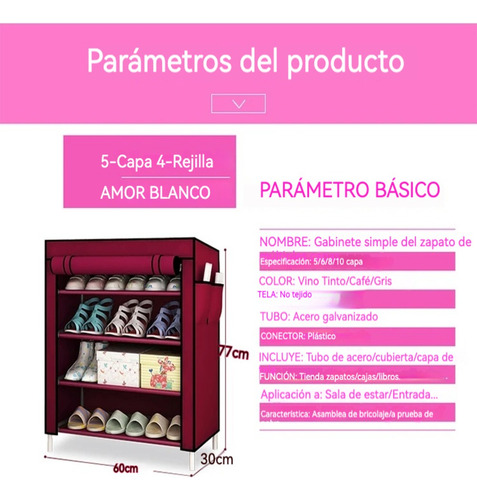 Estante Para Zapatos & Botas 4 Pisos Con Cortina Ct