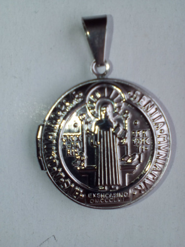 Imagen 2 de 4 de San Benito Keeook, Medalla Religiosa En Acero Inoxidable
