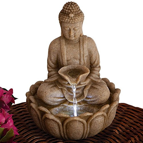 Fuente De Agua Decorativa Para Mesa De Resina Diseño De Buda