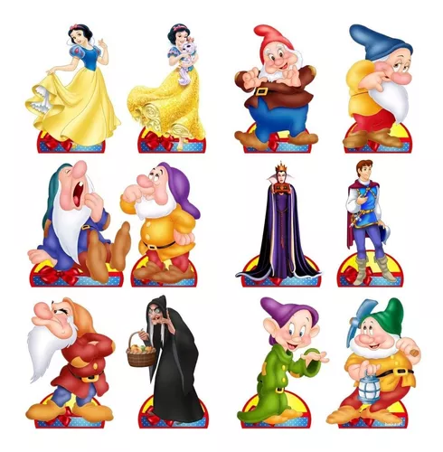 Branca De Neve Cut - 12 Displays De Festa De 20cm Totens