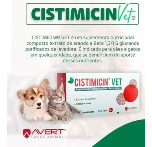 Cistimicin Vet - Avert Caes E Gatos C/ 30 Comprimidos