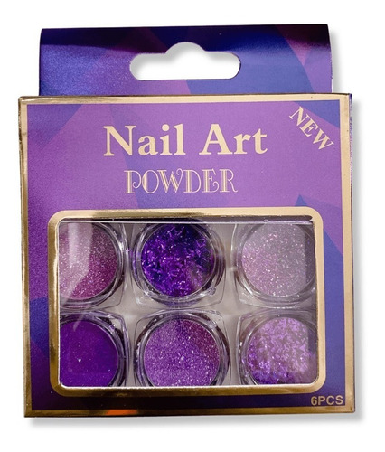 Set Nail Art Decoración De Uñas - Efectos + Flakes + Glitter