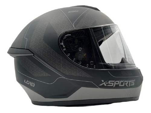 Casco Integral X Sports M63 Lord Negro Plata Mate