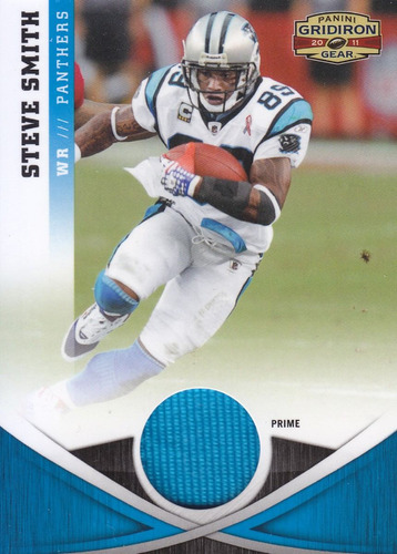 2011 Gridiron Gear Prime Jersey Steve Smith Wr Panthers /50