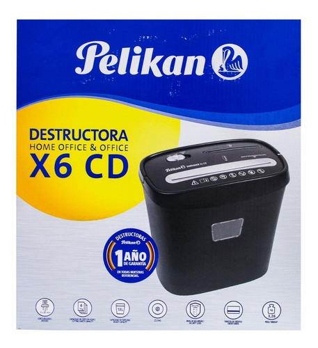Imagen 2 de 3 de Destructora O Picadora De Papel Cd X 6 Geha Hogar & Oficina