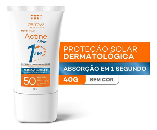 Darrow Actine One Protetor Solar Facial Fps 50 Sem Cor 40g