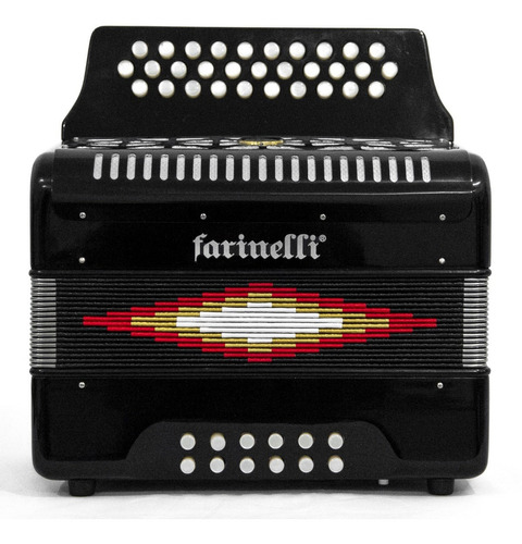 Farinelli 3012fan Acordeón 31 Botones 12 Bajos Tono Fa Negro