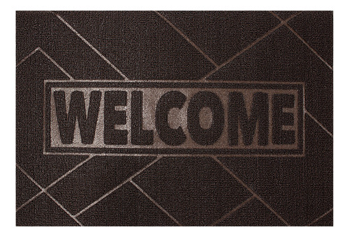 Tapete De Entrada Dib Relief Medida 40x60 Cm Ancho 40 Cm Color Marrón Diseño De La Tela Welcome Largo 60 Cm