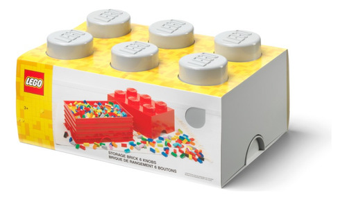 Lego Bloque Apilable Contenedor Storage Brick Cantidad De Piezas 2 Versión Del Personaje Stone Gray