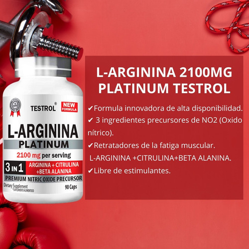 L-arginina Platinum 2100mg Testrol 3 In 1-90 Cap