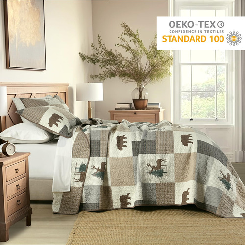 Set De Colcha King Size Perhom - 100% Algodón Ligero Con