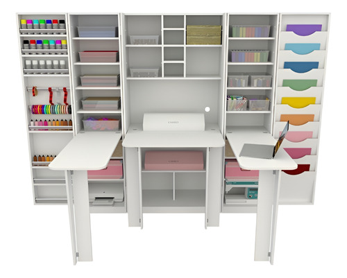 Armário Multifuncional Ateliê M3 Estação Scrapbox Cor Branco