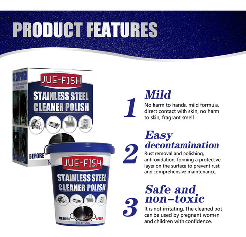 Detergente De Cocina Con Crema Limpiadora De Acero Inoxidabl